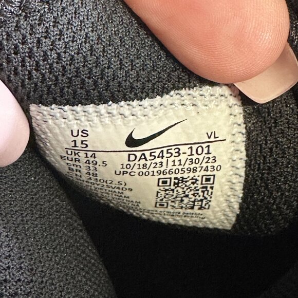 Nike Alpha Menace Strong Men's size 15 White Black Football Cleats DA5453-101 - Picture 8 of 8